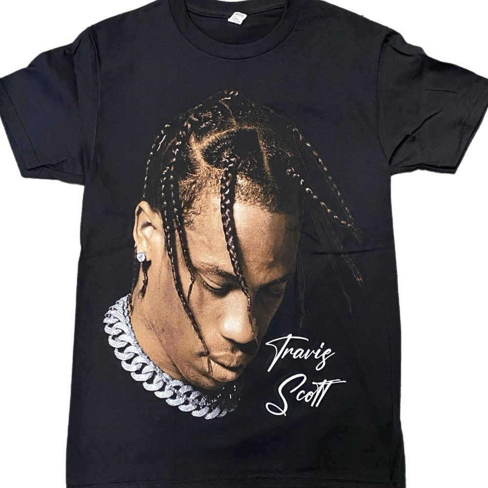 Travis Scott hiphop tee Black Graphic T-Shirt unisex 
Rap tee